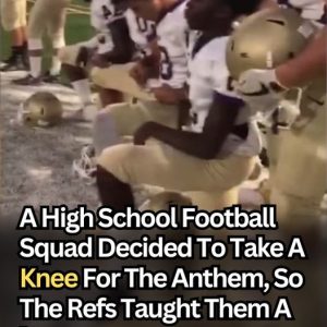 One high school football squad decides to take a knee during the national anthem, leading to a reaction from the referees that gave me chills! (VIDEO)