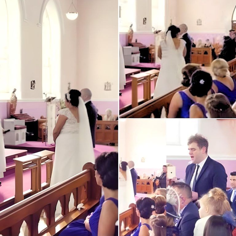 Wedding is stopped by a voice at the back of the church – then bride turns around and bursts into tears