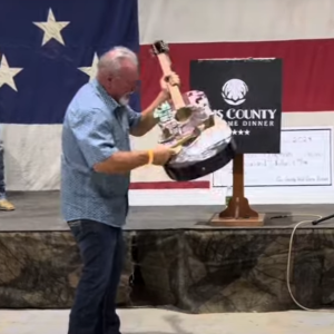 Texas man smashes autographed Taylor Swift guitar after buying it for $4,000