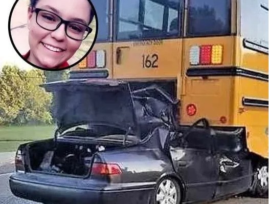 Teenager dies after crashing into school bus; then police find what she was holding.