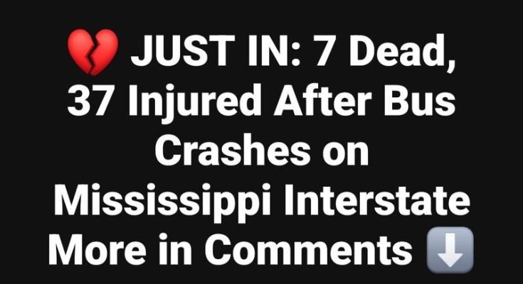 7 Dead, 37 Injured After Bus Crashes on Mississippi Interstate