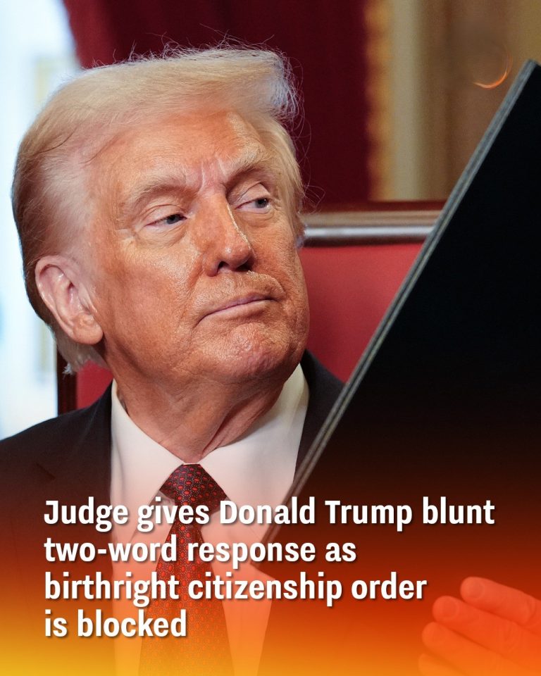 Judge gives Donald Trump blunt two-word response as birthright citizenship order is blocked