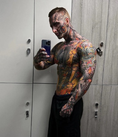 Tattoo Addict Inks 95 Percent of His Body, Reveals What He Looked Like Just 5 Years Ago