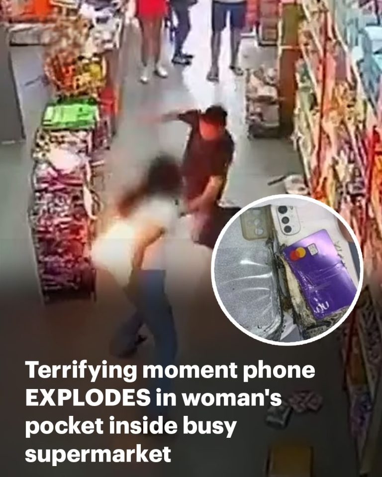 Terrifying moment cellphone EXPLODES in woman’s pocket