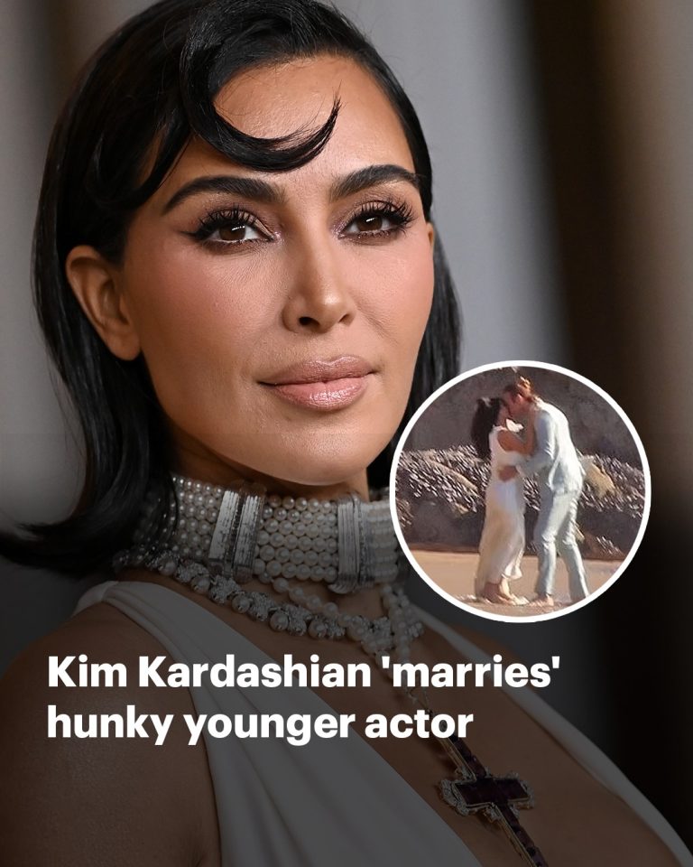 Kim Kardashian ‘marries’ hunky younger co-star on the beach in wedding scene for All’s Fair