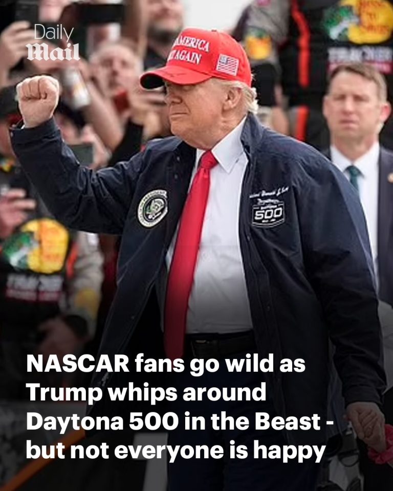 NASCAR fans go wild as Trump whips around Daytona 500 in the Beast but not everyone is delighted