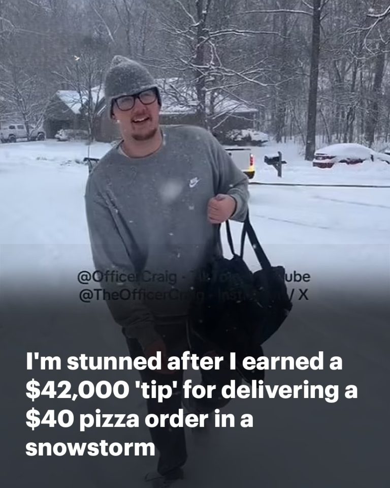 I’m stunned after I earned a $42,000 ‘tip’ for delivering a $40 pizza order in a snowstorm