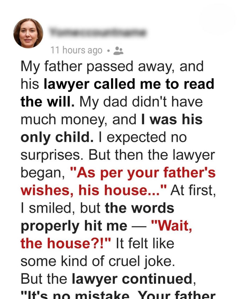 My Late Father Left Me a House, but the Woman Living There Revealed a Secret That Changed Everything — Story of the Day