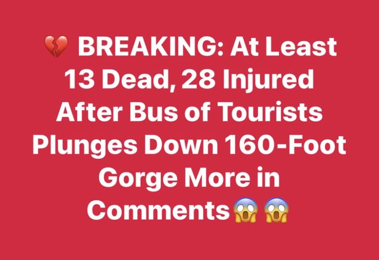 BREAKING, Bus of Tourists Plunges Down 160-Foot Gorge