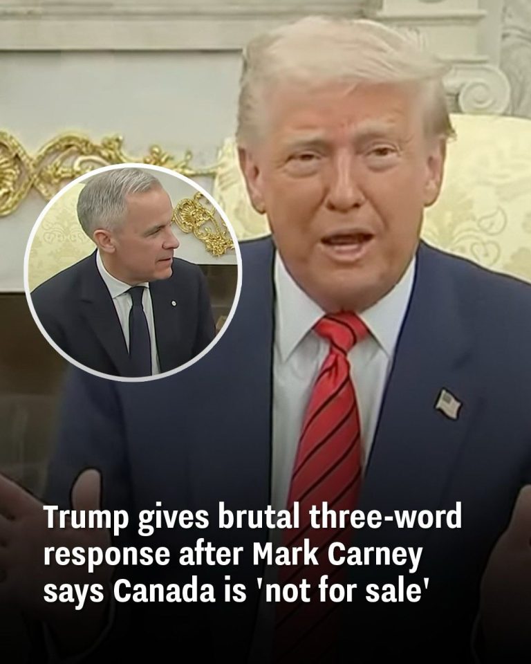 Trump gives brutal three-word response after Mark Carney says Canada is ‘not for sale’