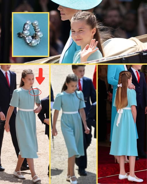 “I CAN’T BELIEVE IT!” Princess Charlotte, 10, Mesmerizes the World in Stunning Teal Dress and Diamond Horseshoe Brooch Gifted by the Late Queen at Trooping the Colour 2025! The Hidden Truth Behind the Young Princess’ Outfit Will Sh0ck You