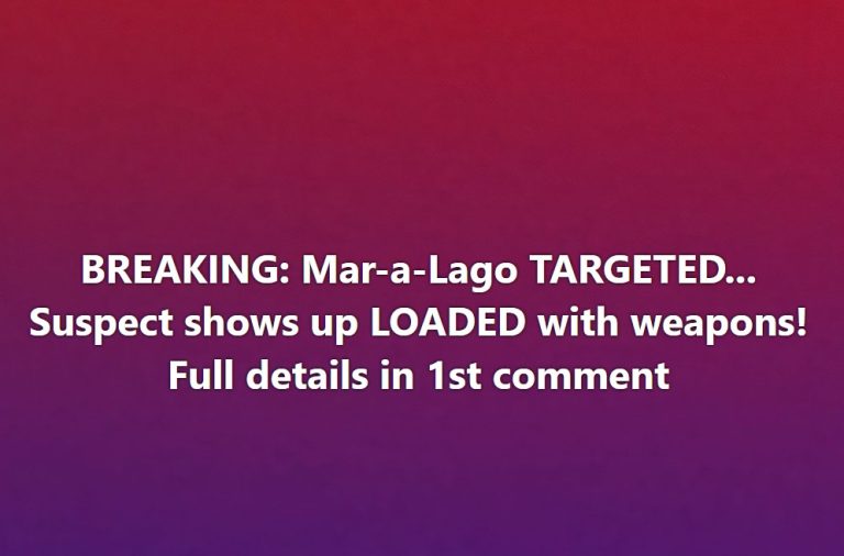 BREAKING: Mar-a-Lago TARGETED… Suspect shows up LOADED with weapons! Full details in 1st comment