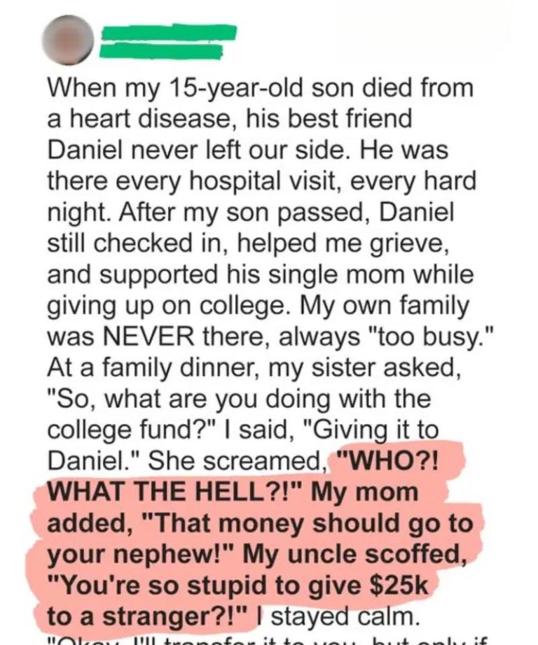 My Family Asked for My Late Son’s College Fund — I Said Yes, But Set a Condition