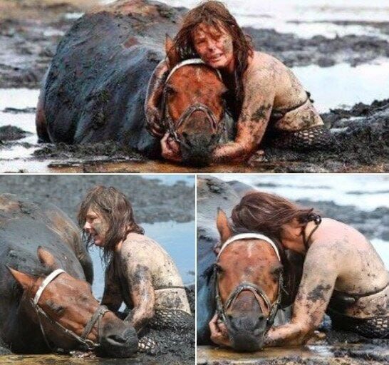 As her horse was drowning, this woman did the unthinkable