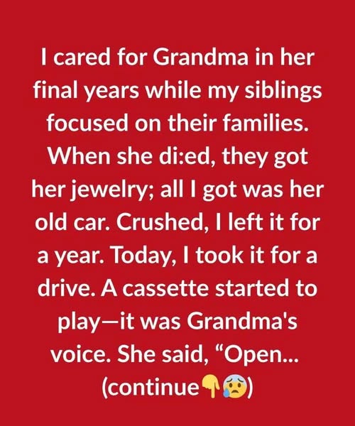 I Cared For Grandma While My Siblings Took Everything, Until Her Car Revealed A Secret!