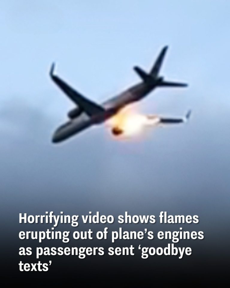 Horrifying video shows flames erupting out of plane’s’ engines as passengers describe sending ‘goodbye texts’