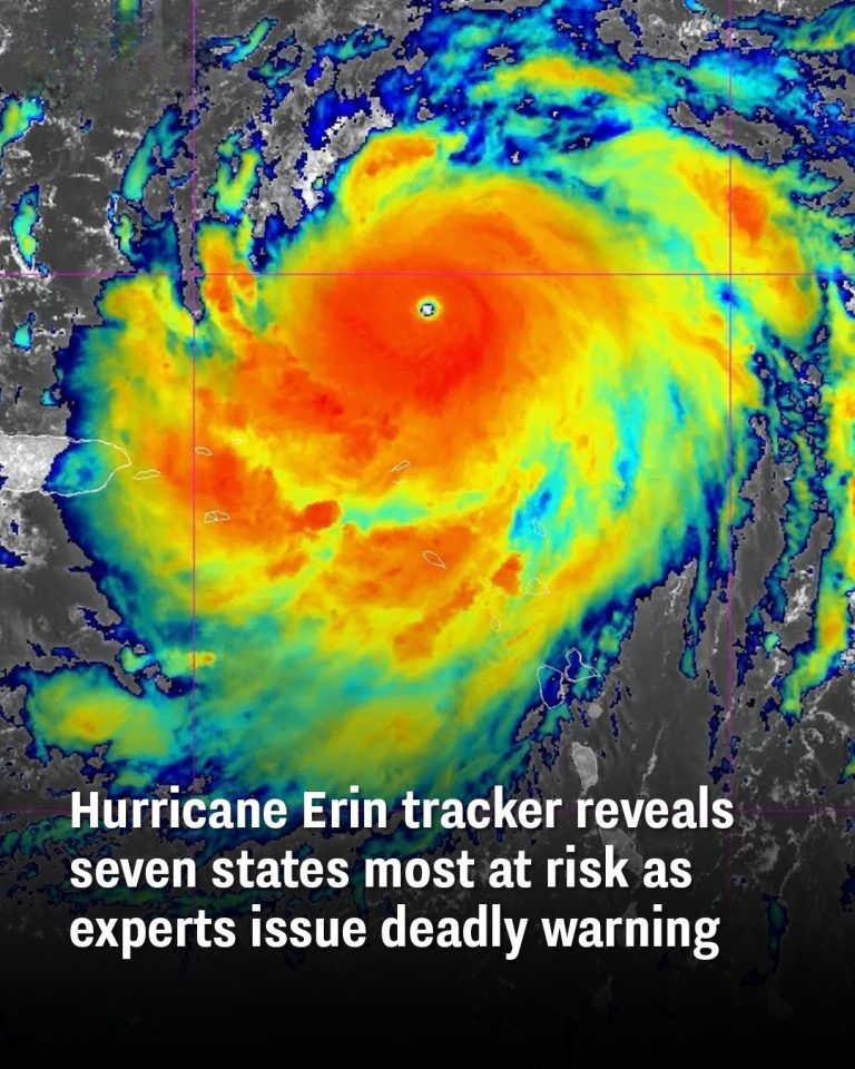 Hurricane Erin tracker reveals seven states most at risk as experts issue deadly warning