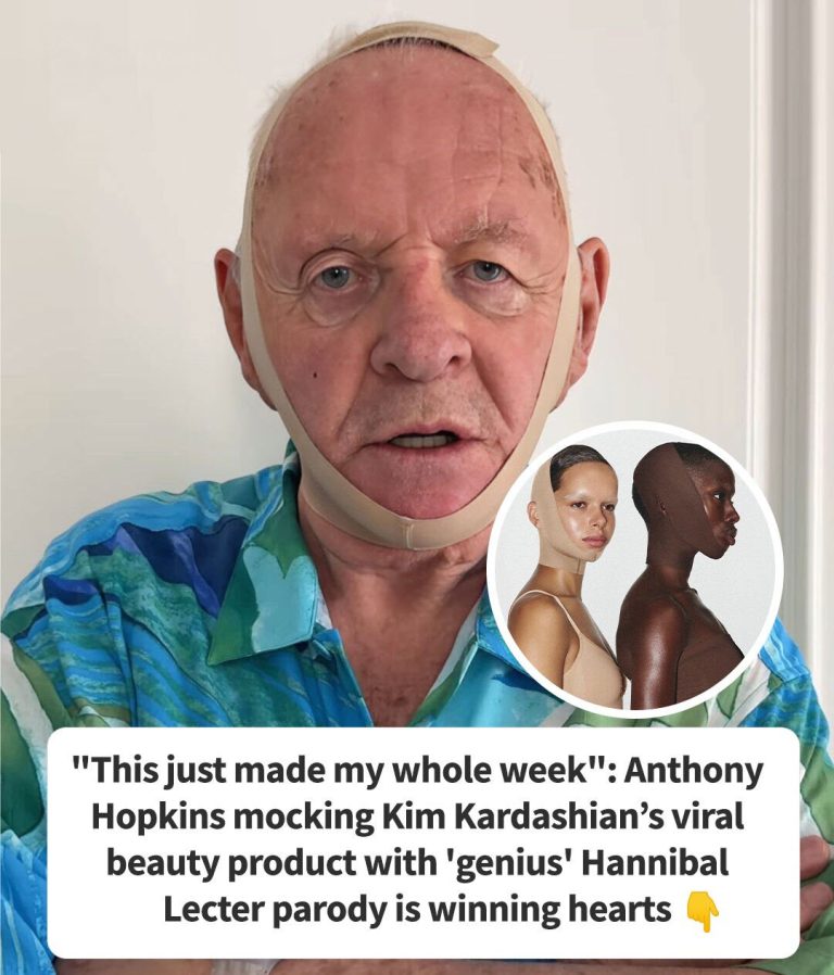 Anthony Hopkins pokes fun at Kim Kardashian using a Hannibal Lecter face wrap