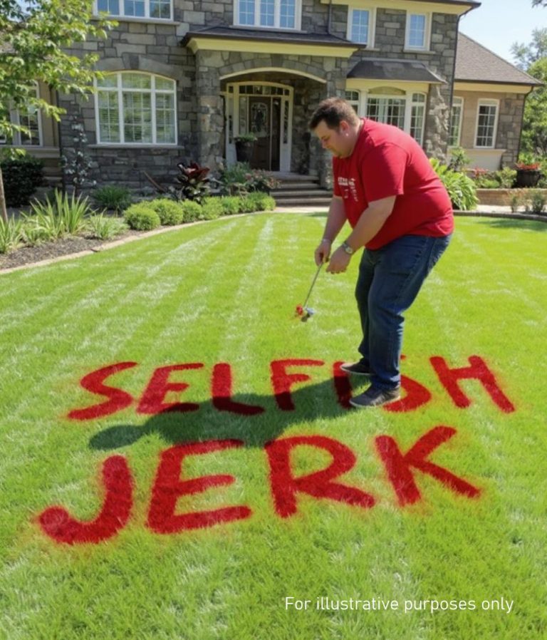 My Neighbor Painted an Insult on My Lawn, So I Taught Him a Lesson He Won’t Forgett