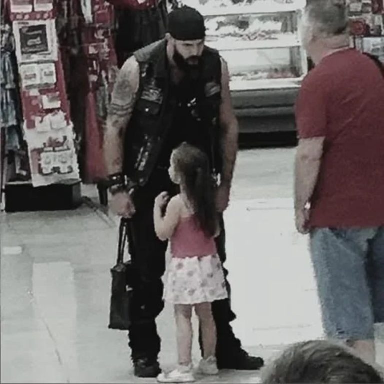 Mute Girl Ran To Scary Biker At Walmart Because She Knew His