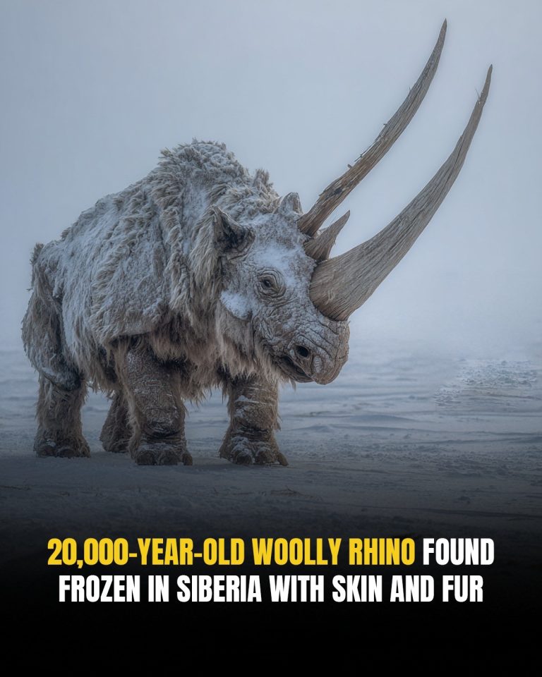 A Woolly Rhino Frozen in Time Deep in Siberia’s permafrost
