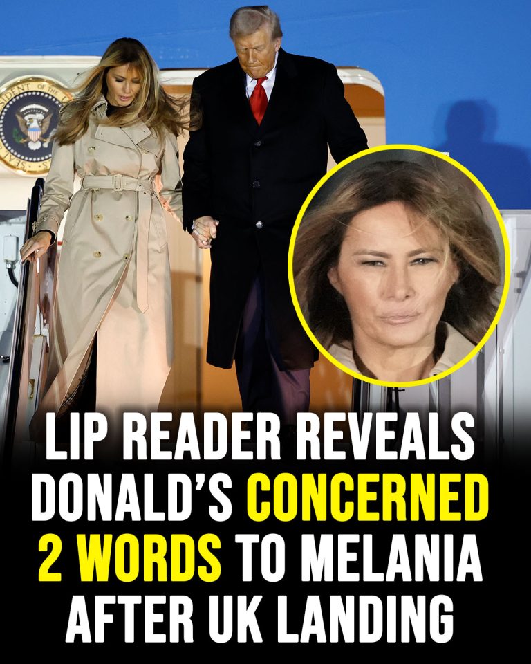 Donald Trump’s concerning 2 words to Melania after UK landing, revealed by lip reader
