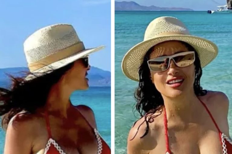 Salma Hayek Turns Heads in a Bold Street-Style Bikini Shoot