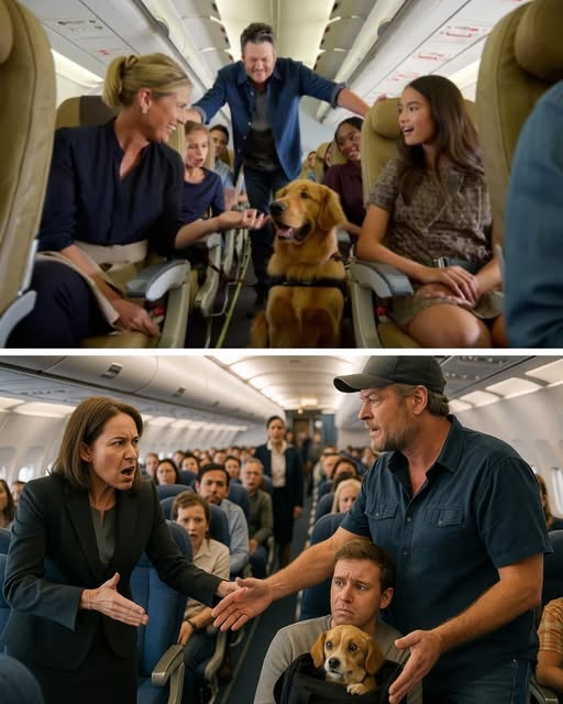 Woman Tries To Get Dog Kicked Off Flight — Then Blake Shelton Witnesses and Does Something That Leaves the Whole Plane Stunned!