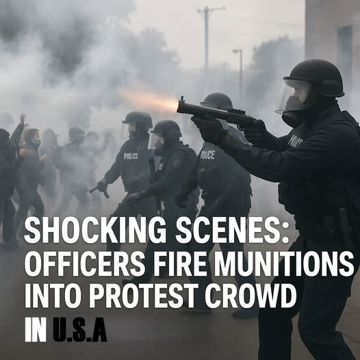 Shocking Scenes in the U.S.: Officers Fire Munitions Into Protest Crowd
