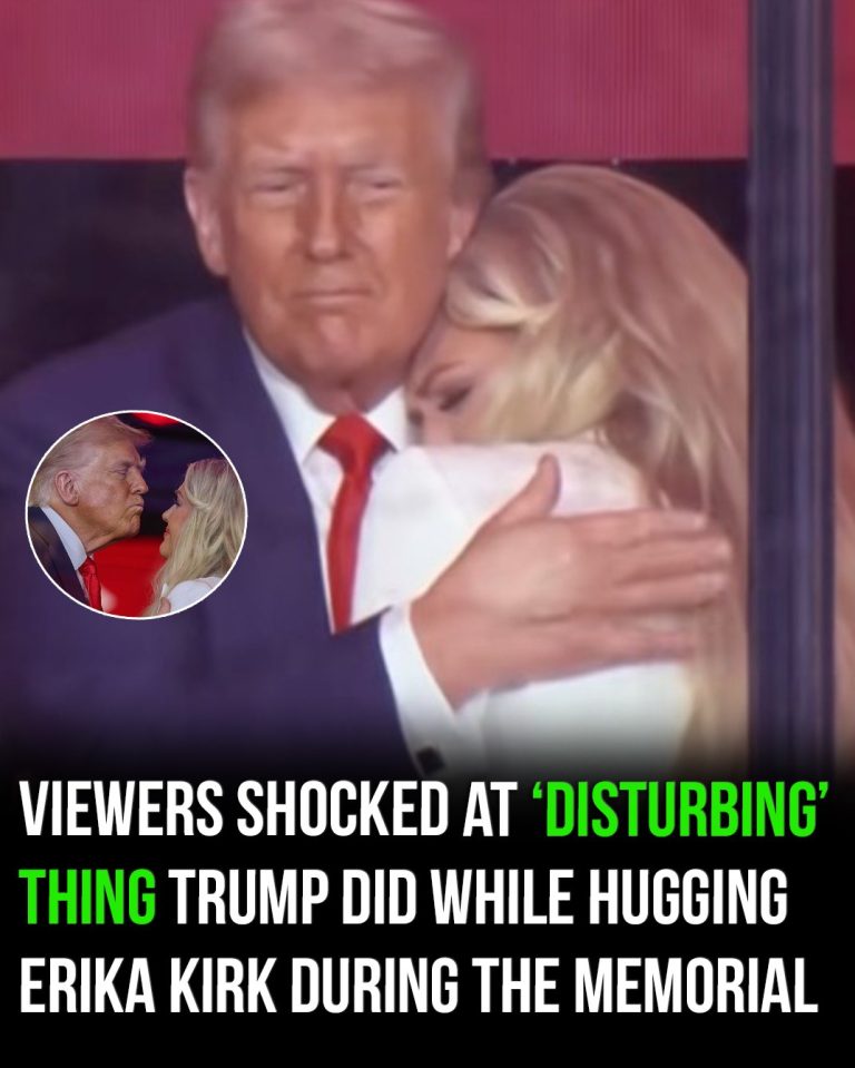 ‘Disturbing’ thing Trump did when hugging Erika Kirk during her husband’s memorial, according some people