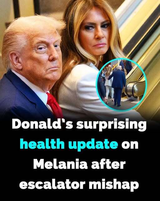 Donald Trump Shares Surprising Health Update on Melania After Escalator Mishap, Revealing Unexpected Details About the Former First Lady’s Recovery and Offering Rare Public Insight Into Their Private Life, Sparking Widespread Reactions and Speculation Across Social Media Platforms Nationwide