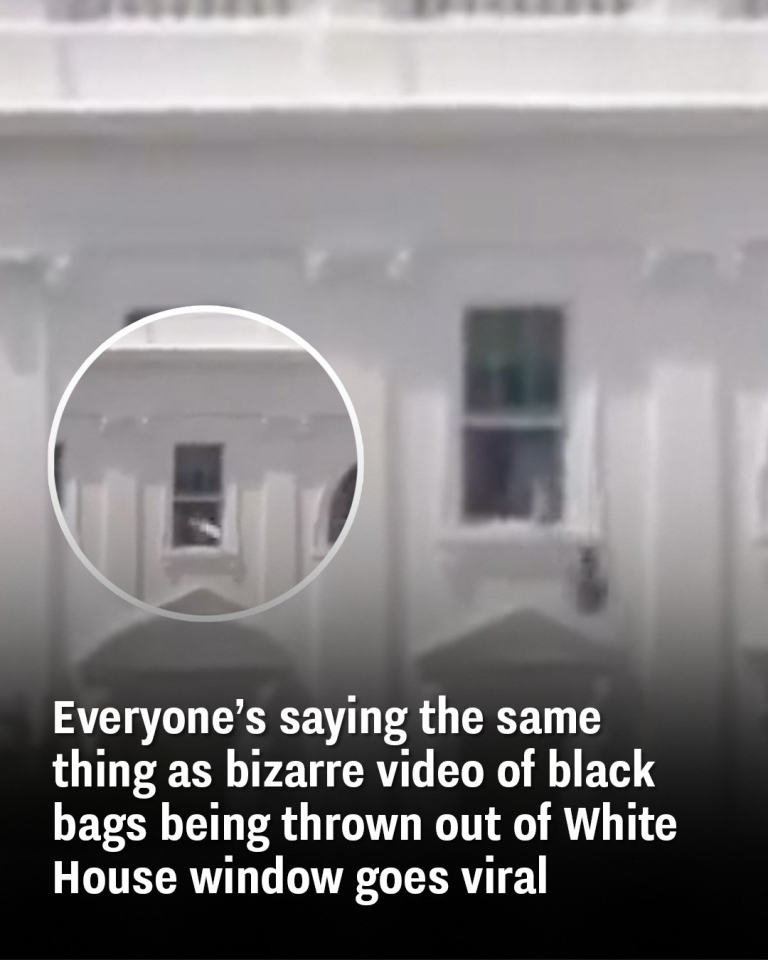 Everyone’s saying the same thing as bizarre video of black bags being thrown out of White House window goes viral