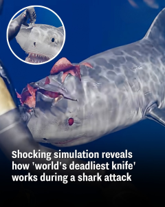 Shocking simulation reveals how ‘world’s deadliest knife’ works during a shark attack