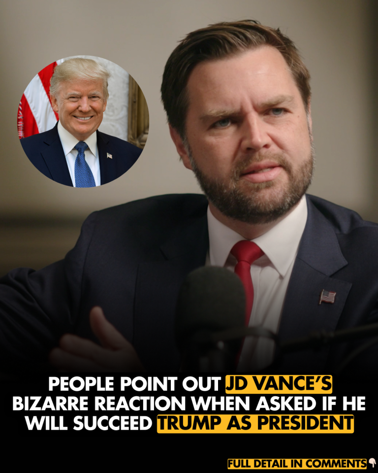 People point out JD Vance’s bizarre reaction when asked if he will succeed Trump as president