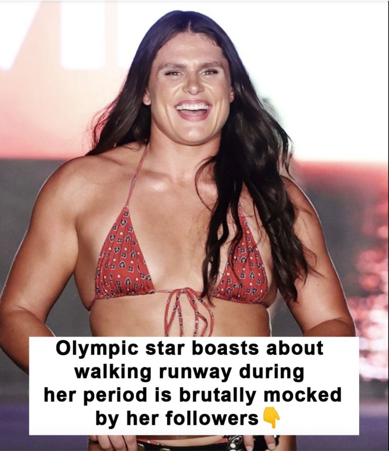 Olympic star mocked for walking runway during period
