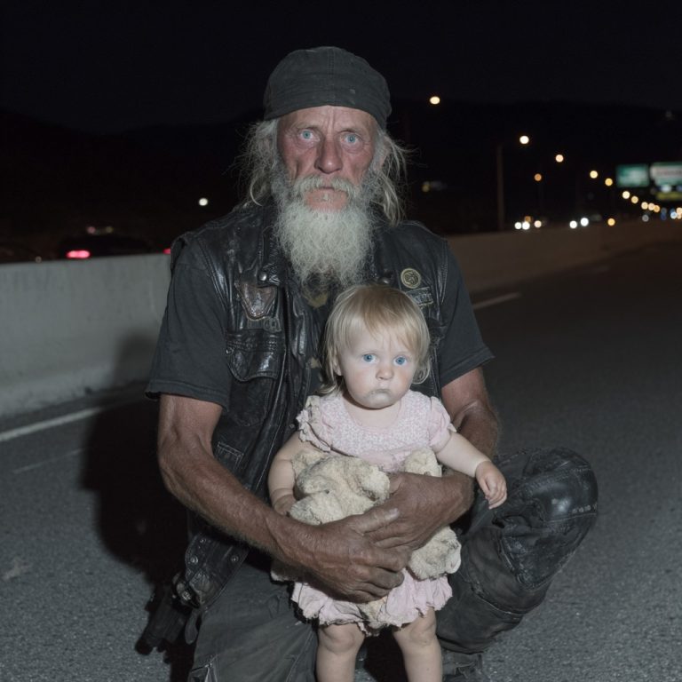 Biker Found A Toddler Alone On Highway At Midnight Wearing Only A Diaper And Dog Collar