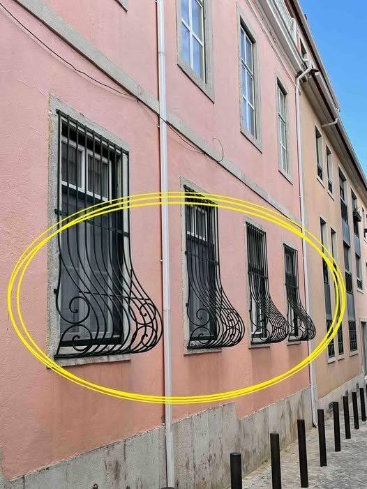 If you see window grills with a curve at the bottom here’s what it means