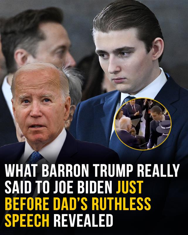 What Barron Trump said to Joe Biden just before dad’s ruthless speech