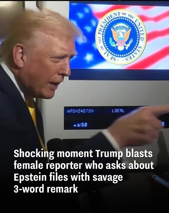 Shocking moment Trump blasts female reporter who asked about Epstein files with savage 3-word remark!
