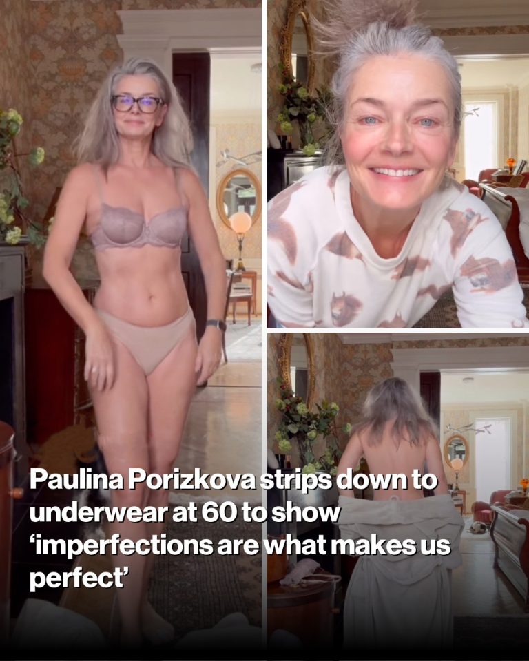 Paulina Porizkova strips down to underwear at 60 to show ‘imperfections are what makes us perfect’
