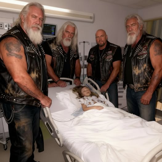 Four Bikers Showed Up To Say Goodbye To The Little Girl Nobody Else Wanted To Visit
