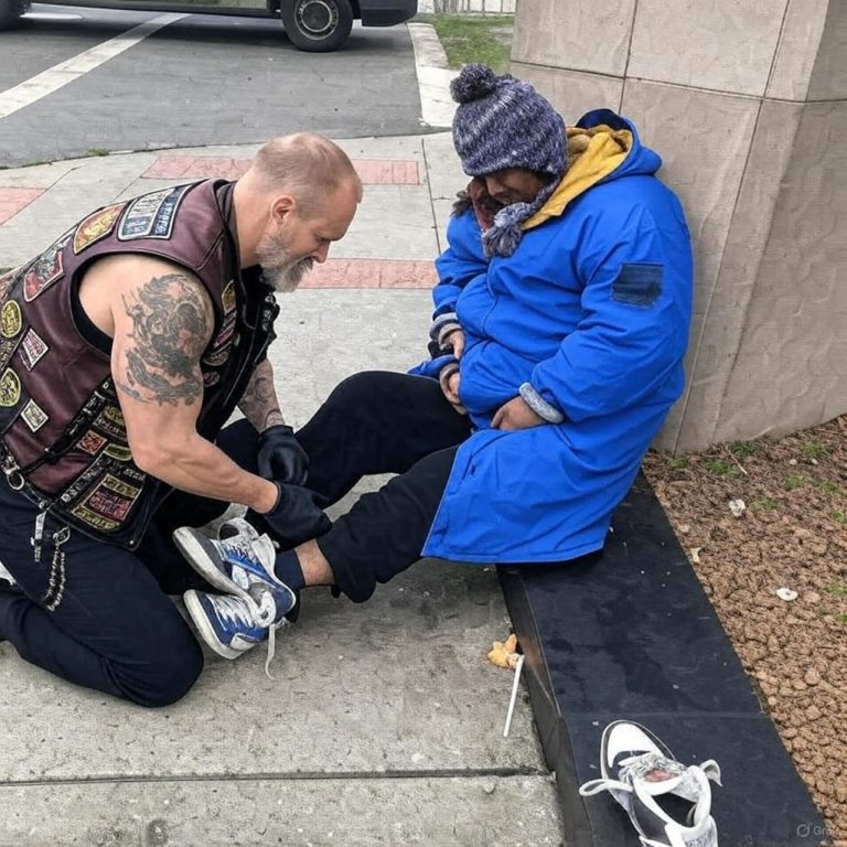 This Biker Kept Buying Shoes For Homeless Woman Until She Finally Told Him Why!