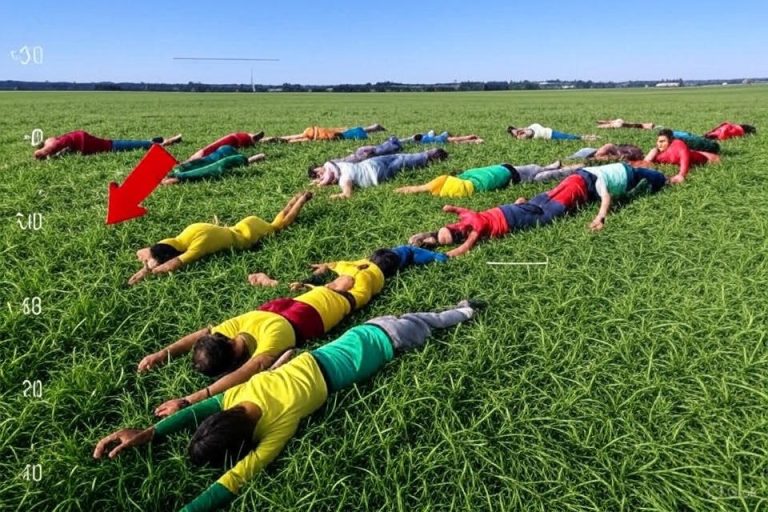 Children form human arrow – help police helicopter catch suspects