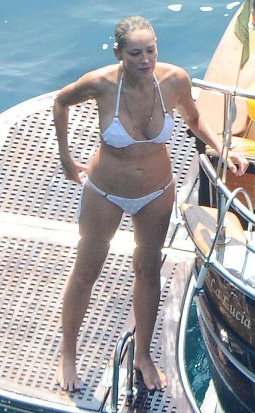 Sharon Stone rocks bikini at 67