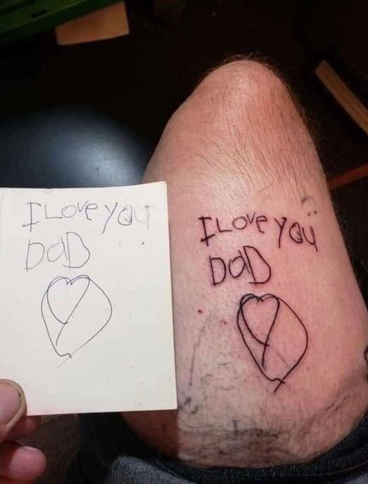 Father Honors Daughter by Tattooing Her Final Drawing After Her Passing