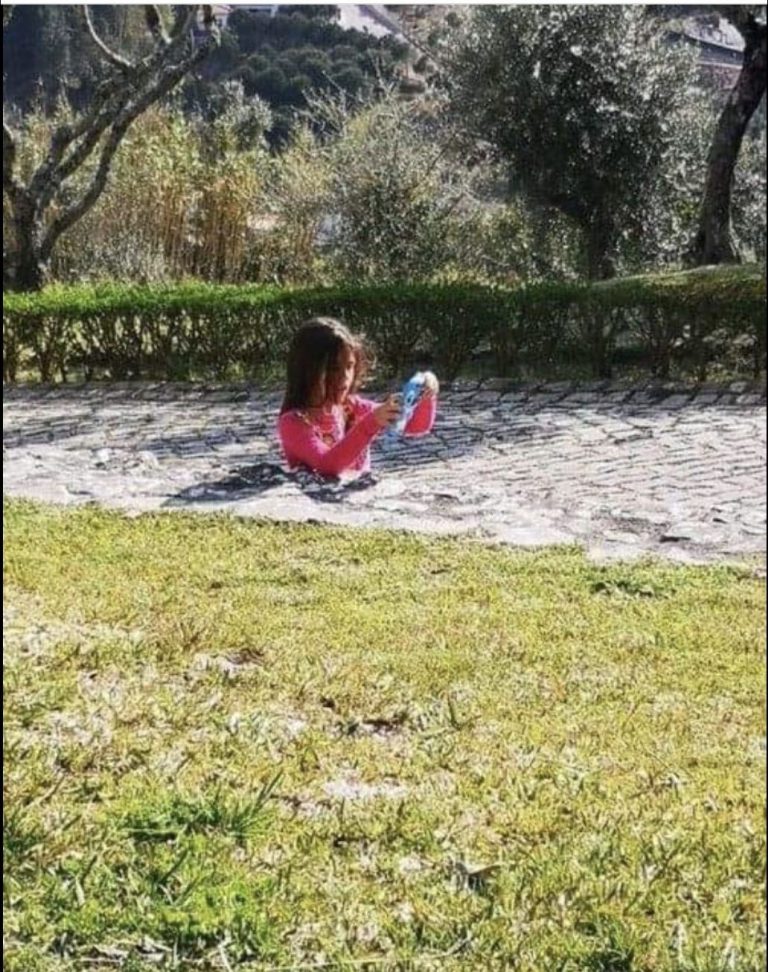 Photo of girl disappearing into ground sparks confusion