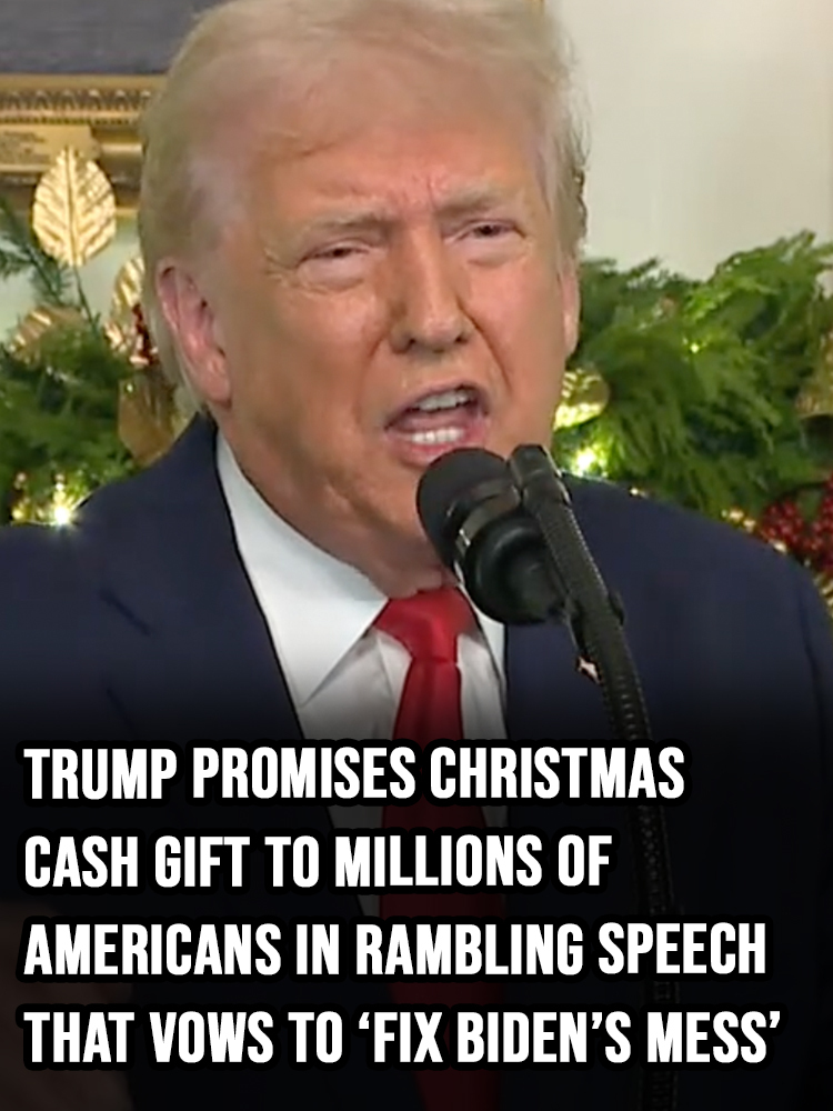 Donald Trump promises Christmas cash gift to millions of Americans in rambling speech that vows to ‘fix Biden’s mess’