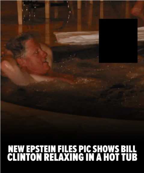 Epstein Files Bill Clinton Relaxing in Hot Tub And Seen With Young Female on Lap on Plane