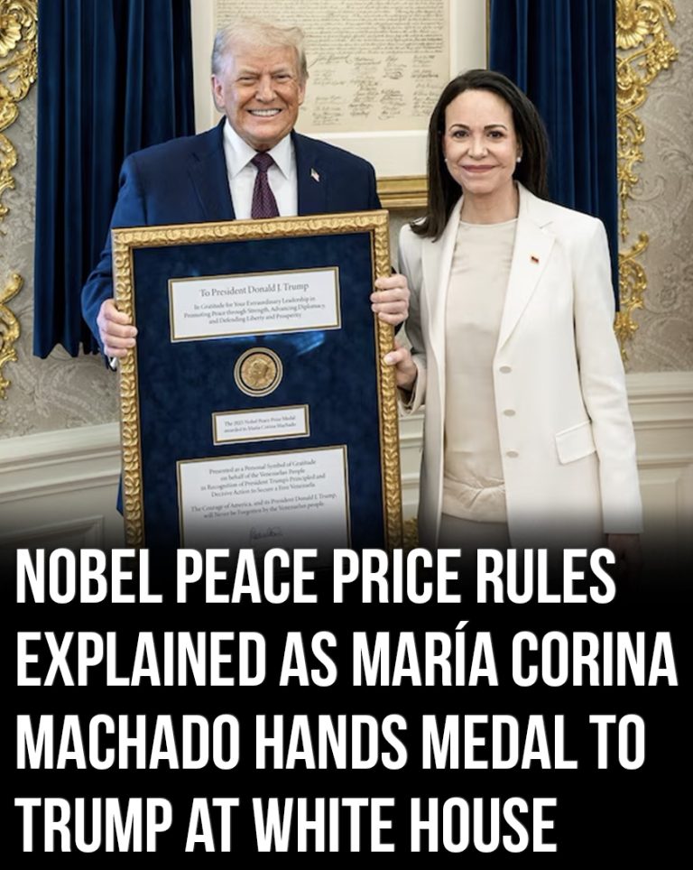 Nobel Peace Prize rules clarified after María Corina Machado hands medal to Trump at White House