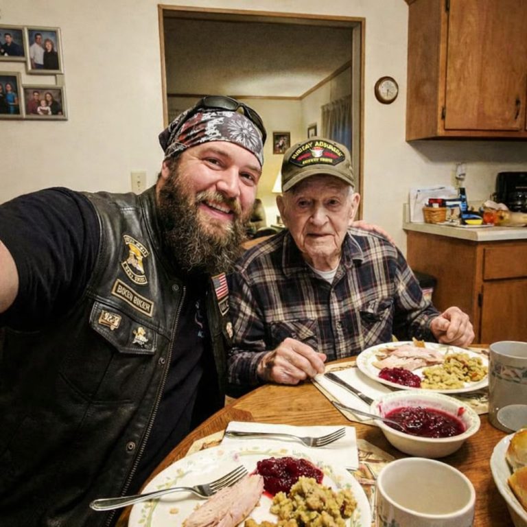 A Biker Sat Down At My Empty Thanksgiving Table And Ate With Me!